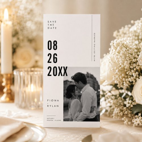 Bold Editorial Wedding Save The Date Photo