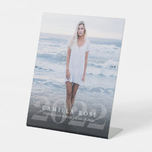 Bold Elegance 2022 Graduation Photo Announcement Pedestal Sign