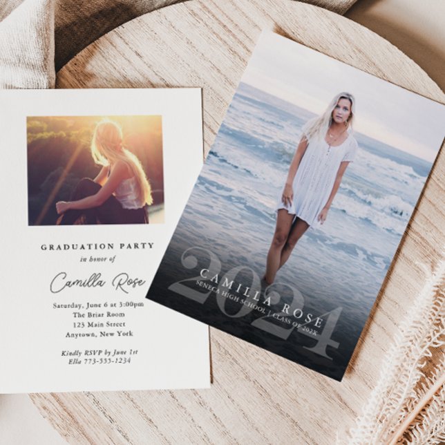 Bold Elegance 2024 Graduation Photo Invitation (Bold Elegance 2024 Graduation Photo Invitation)