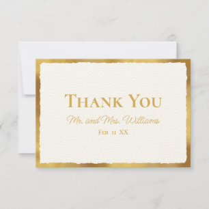 Bold Elegance Luxe Gold Edge Wedding Thank You Card