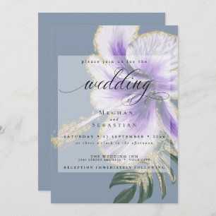 Bold Elegant Amethyst Purple Floral Wedding Invita Invitation