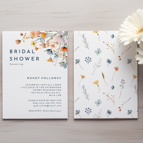 Bold Elegant Floral Bridal Shower Invitation