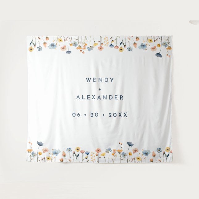 Bold Elegant Floral Wedding Backdrop (Front (Horizontal))