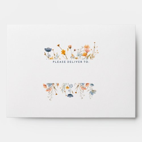 Bold Elegant Floral Wedding Envelope