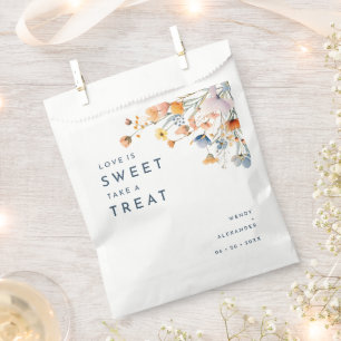 Bold Elegant Floral Wedding Favor Bag