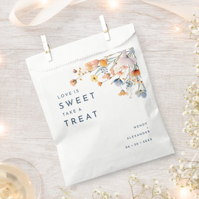 Bold Elegant Floral Wedding Favor Bag (Clipped)