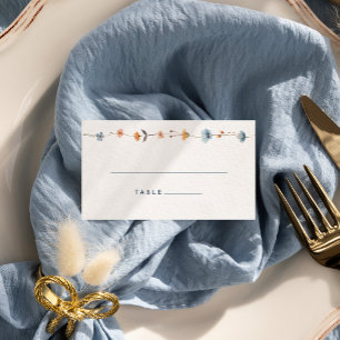 Bold Elegant Floral Wedding Flat Place Card
