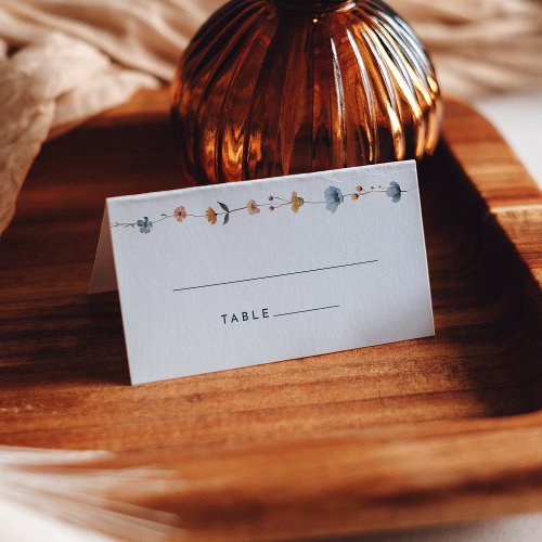 Bold Elegant Floral Wedding Folded Place Card