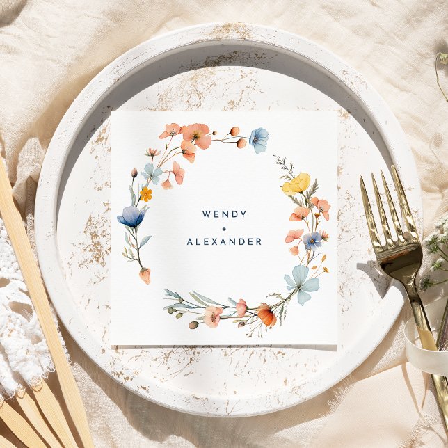 Bold Elegant Floral Wedding Napkins (Creator Uploaded)