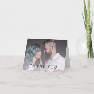 Bold Elegant Floral Wedding Photo Folded Letterpress Thank You Card