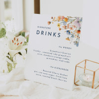 Bold Elegant Floral Wedding Signature Drinks