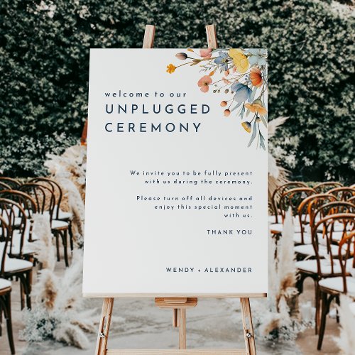 Bold Elegant Floral Wedding Unplugged Ceremony Foam Board