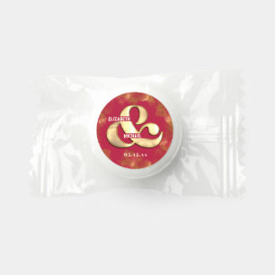 Bold Elegant Gold Pink Magenta Custom Wedding Life Saver® Mints