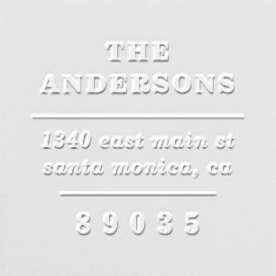 Bold Elegant Minimalist Family Return Address Embosser