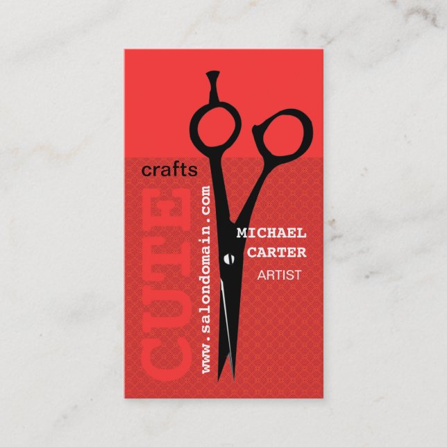 BOLD Elegant MoDern Crafty Dandy Scissors Business Card (Front)