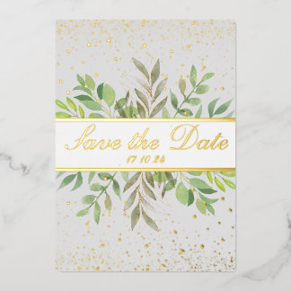 BOLD | Elegant & Modern Gold Save The Date Foil Invitation