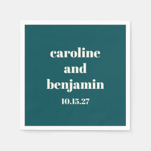 Bold Emerald Chic Modern Wedding Personalized Napkins