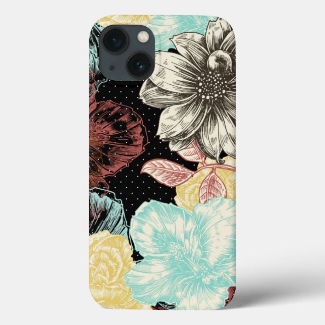 Bold Engraved Floral Case-Mate iPhone Case (Back)