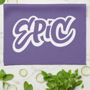 Bold EPIC Lettering Violet Purple Calligraphy Towel