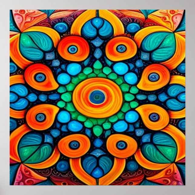 Bold Ethnic Mandala Poster (Front)