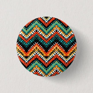 Bold Ethnic Native Tribal Pattern Button