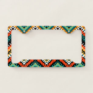Bold Ethnic Native Tribal Pattern License Plate Frame