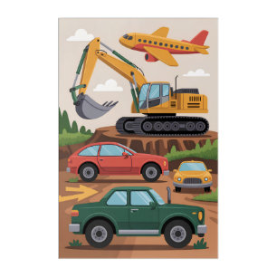 Bold Excavation Truck Kids Wall Art