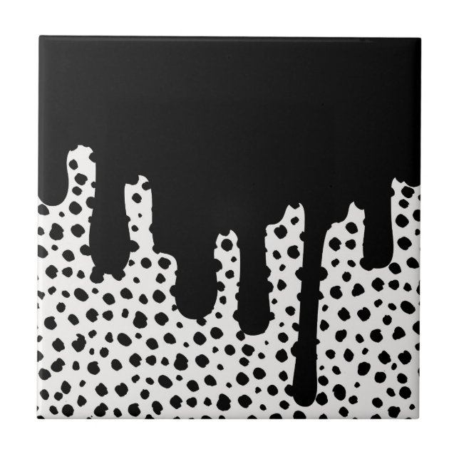 Bold Expression in Black Ink – Retro Ceramic Tile (Front)