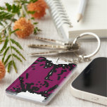 Bold Expression – Wine &amp; Black Abstract Keychain