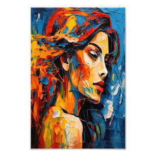 Bold Expressionist Female Portrait Abstract Art Photo Print