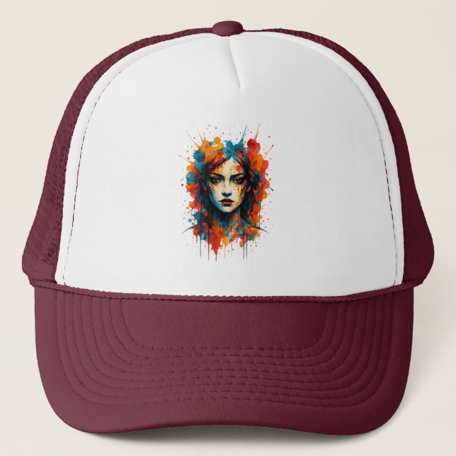 Bold Expressions: Art in Motion Trucker Hat (Front)