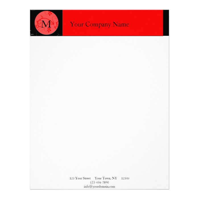 Bold Expressions in Red and Black Letterhead