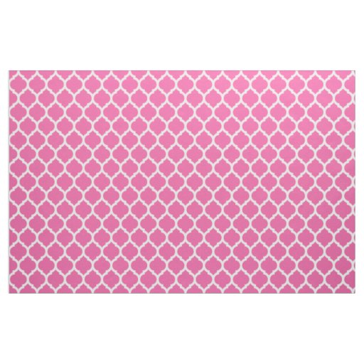 Bold Expressions Pink Moroccan Quatrefoil Pattern Fabric