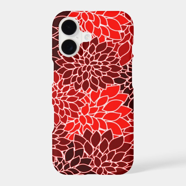 Bold Expressions Red Dahlia Flower Pattern Iphone Case (Back)