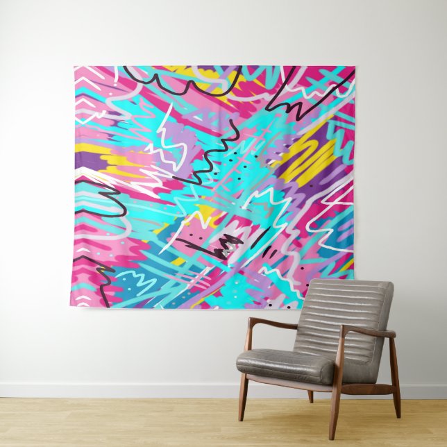 Bold Expressive Abstract Art  Tapestry (In Situ (Horizontal))