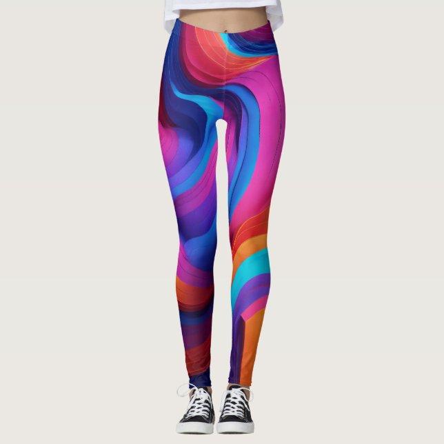 Bold & Expressive Colorful Leggings" Leggings (Front)