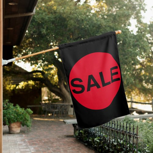 Bold Eye_Catching Bright Red Black Sale Sign Flag 