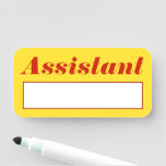 [ Thumbnail: Bold, Eyecatching "Assistant" Name Tag ]