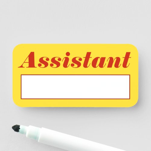 Bold Eyecatching Assistant Name Tag