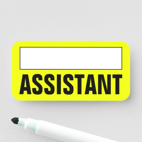 Bold Eyecatching ASSISTANT Name Tag