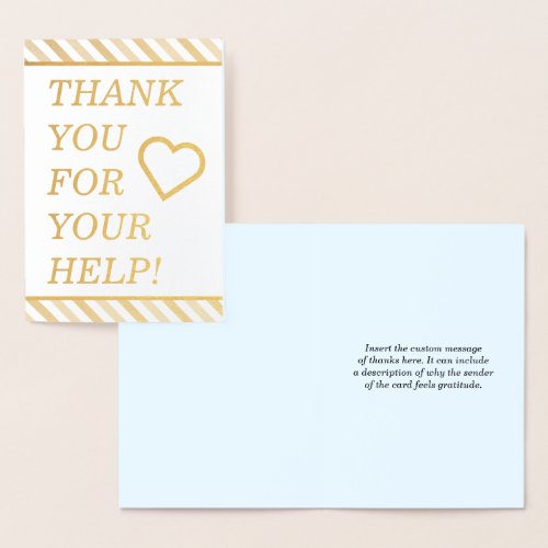 Bold Eyecatching THANK YOU FOR YOUR HELP Card