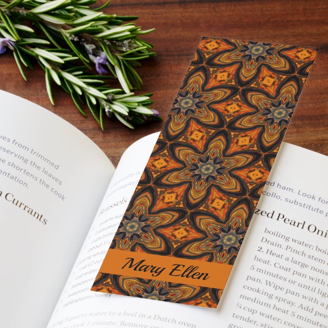 Bold Fall Colors Pattern Bookmark  (Your choice of bookmark finish, plus, easily removable personalization & band.)