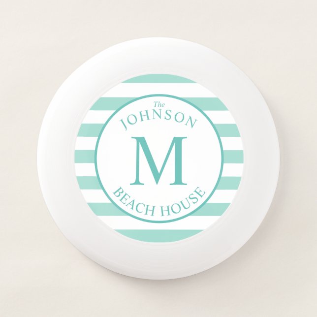 Bold Family Monogram Teal | White Wham-O Frisbee (Front)