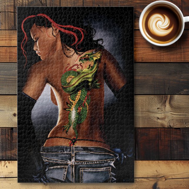 Bold  Fantasy Dragon Tattoo Woman Jigsaw Puzzle (Creator Uploaded)