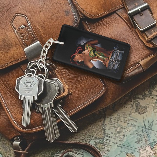Bold  Fantasy Dragon Tattoo Woman Keychain (Creator Uploaded)