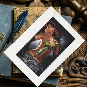 Bold Fantasy Dragon Tattoo Woman Rectangular Sticker