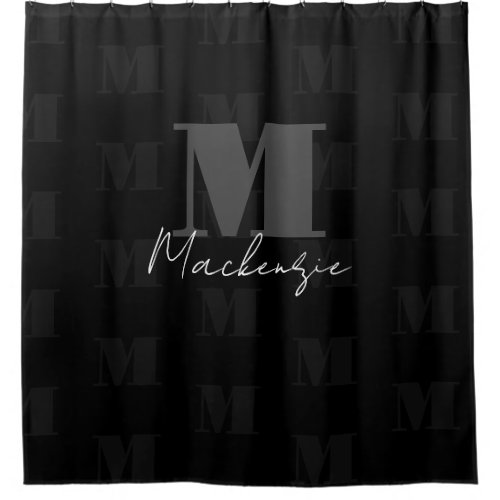 Bold Fat Font Monogram Shower Curtain