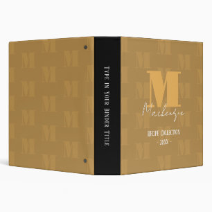 Bold Fat Letter Fancy Script Monogram 3 Ring Binde Binder