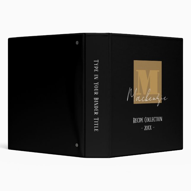 Bold Fat Letter Fancy Script Monogram Binder (Background)