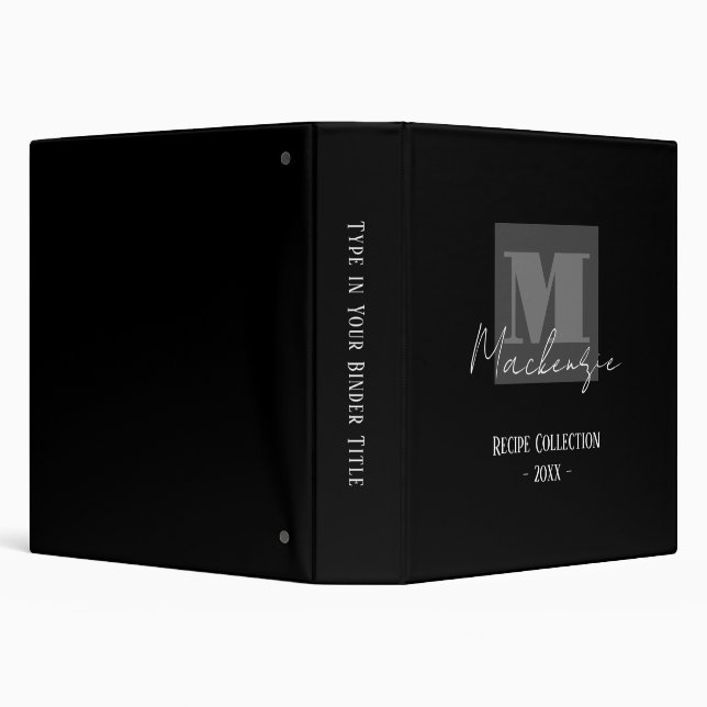 Bold Fat Letter Fancy Script Monogram Binder (Background)